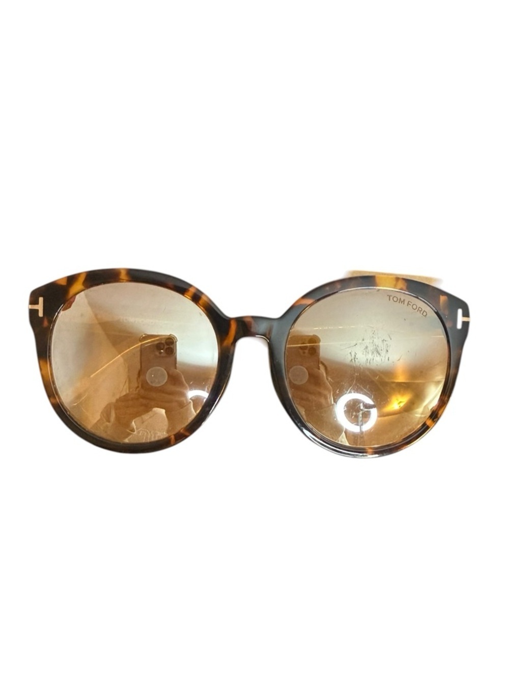 Tom Ford Phillipa Tortoise Shell Round Sunglasses
